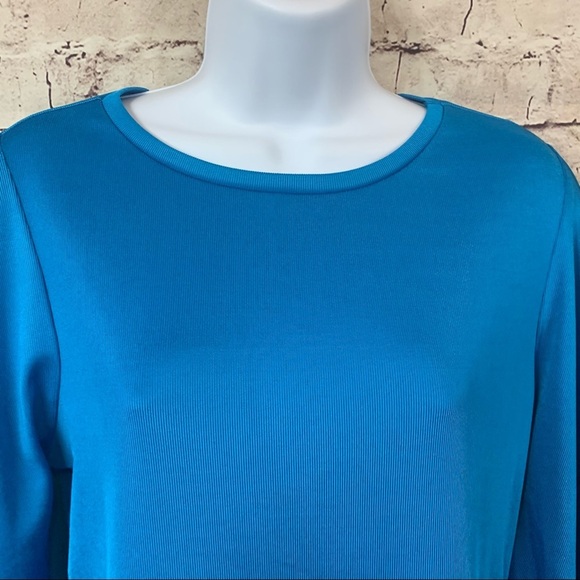 Zara Trafaluc Aqua Flutter Slit Long Sleeve Dress - Picture 2 of 10